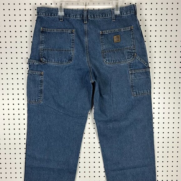 Carhartt Carpenter Jeans‎ 36x30 Pants Distressed Faded Work Wear B13DPS Western - Picture 2 of 7